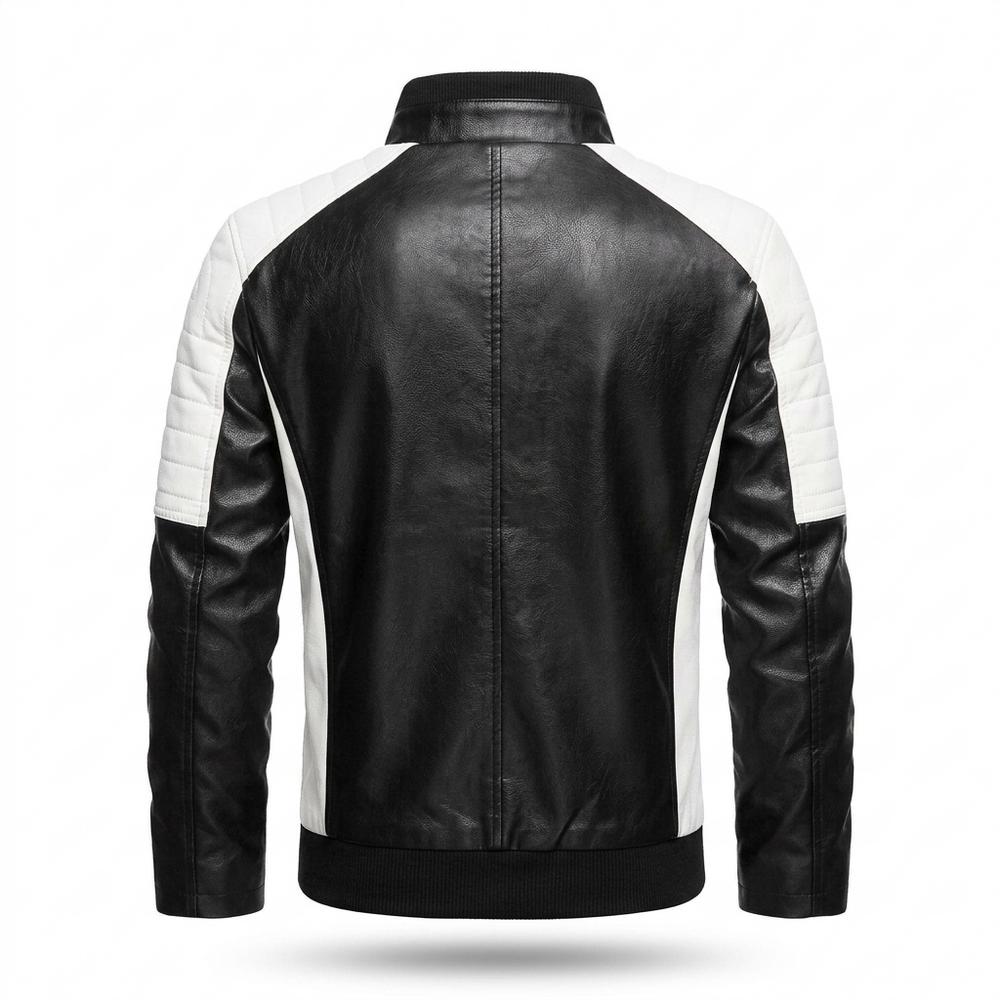 Mens Outlet House - Varen | Two-Tone Quilted Leather Jacket Men