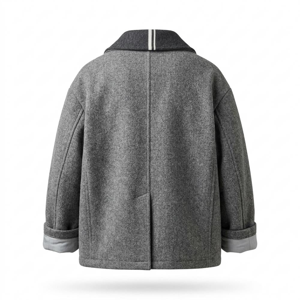 Mens Outlet House - Mevad | Double-Breasted Wool-Look Coat Men
