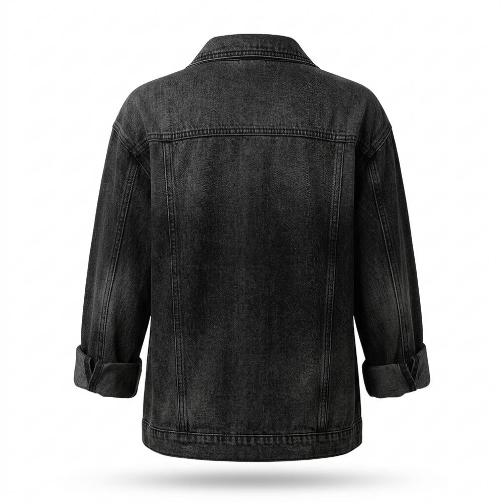 Mens Outlet House - Lerev | Button-Front Relaxed-Fit Denim Jacket Women