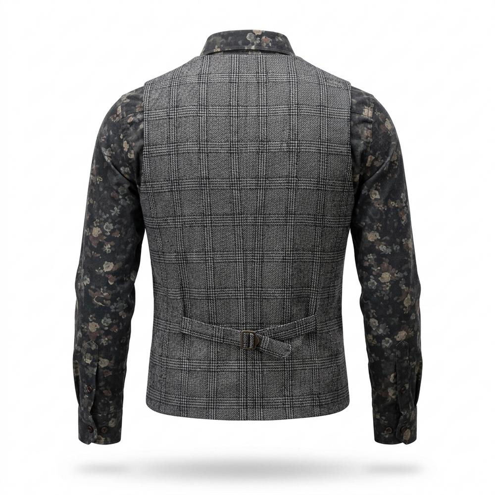Mens Outlet House - Raran | Plaid Fitted Vest Men