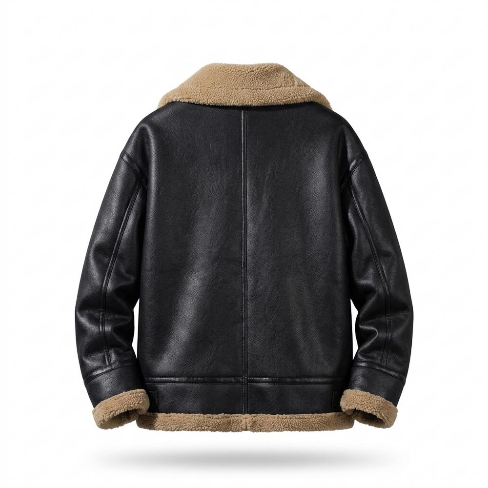 Mens Outlet House - Lymon | Fleece-Lined Faux-Leather Jacket Men