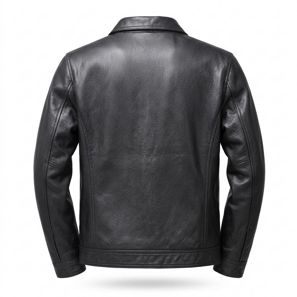 Mens Outlet House - Radar | Zip-Up Collared Leather Jacket Men