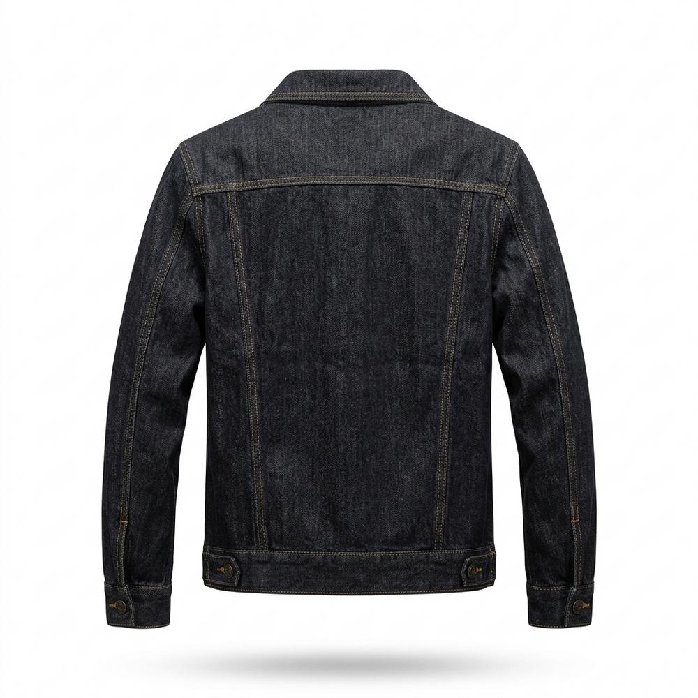 Mens Outlet House - Masil | Dark-Wash Button-Front Denim Jacket Men