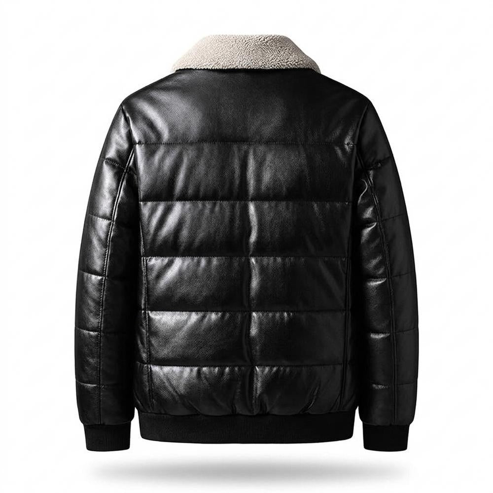 Mens Outlet House - Maken | Quilted Faux-Leather Jacket Men