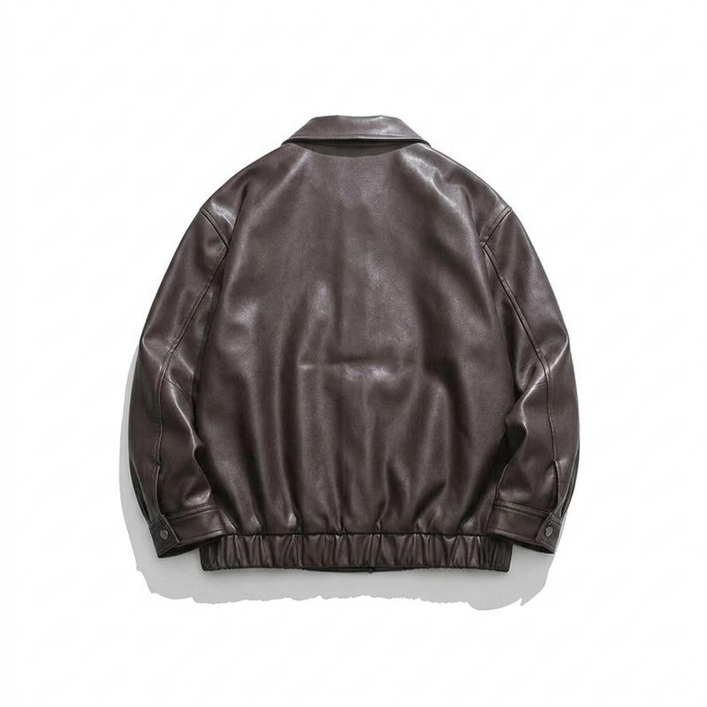 Mens Outlet House - Nevel | Boxy Cut Faux Leather Jacket Unisex