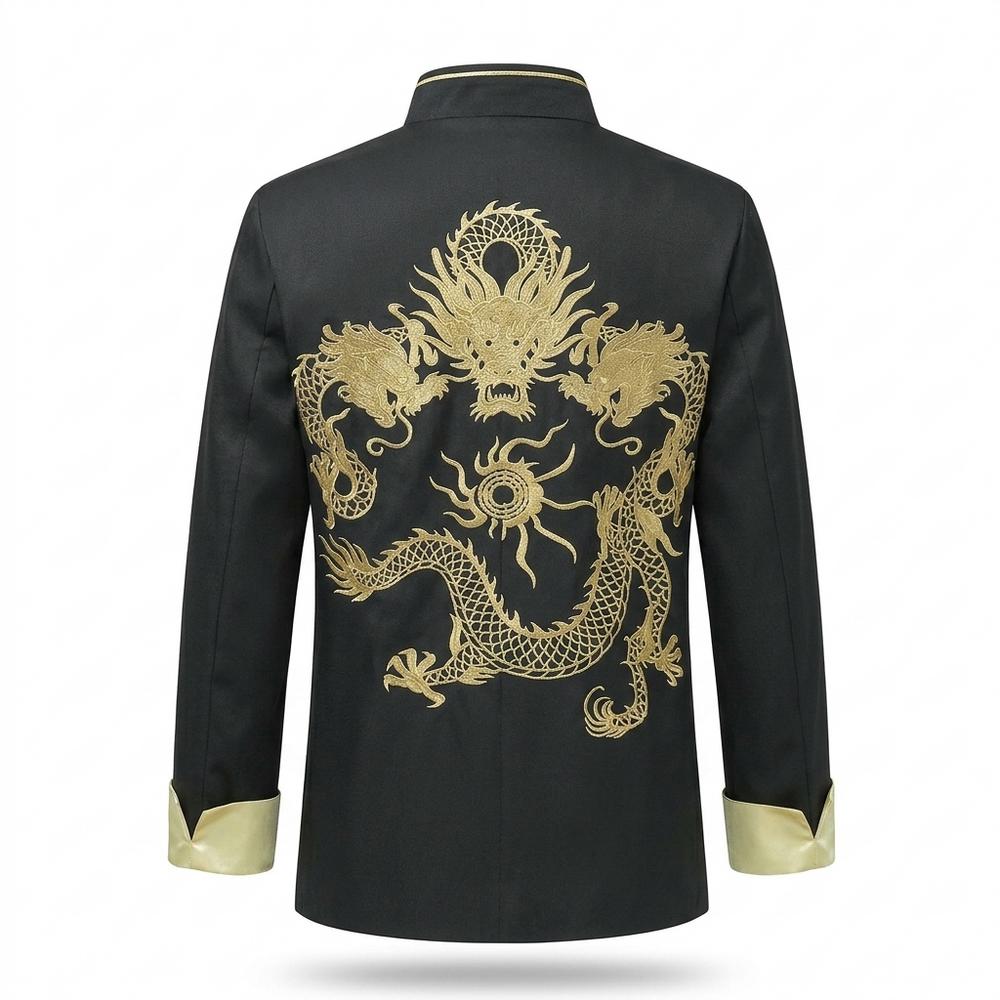 Mens Outlet House - Elran | Embroidered Stand-Up Collar Jacket Men