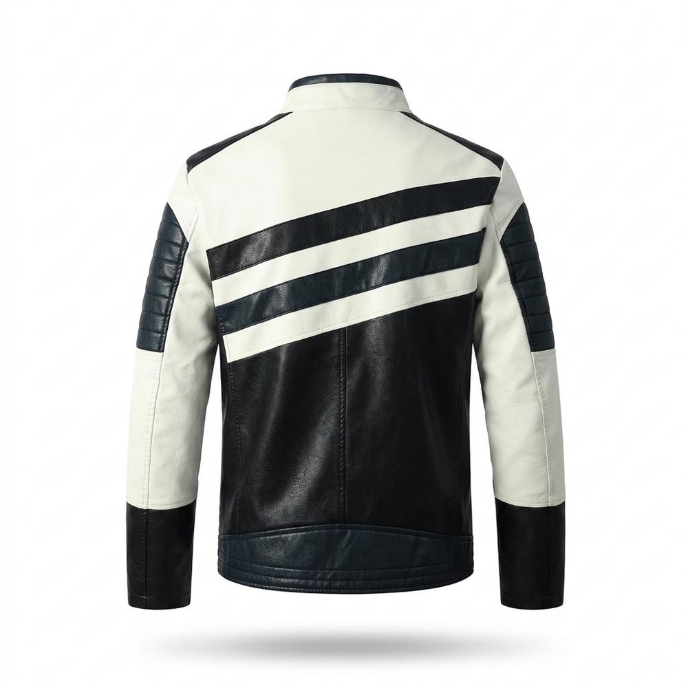 Mens Outlet House - Cavel | Color-Block Quilted Leather Jacket Men