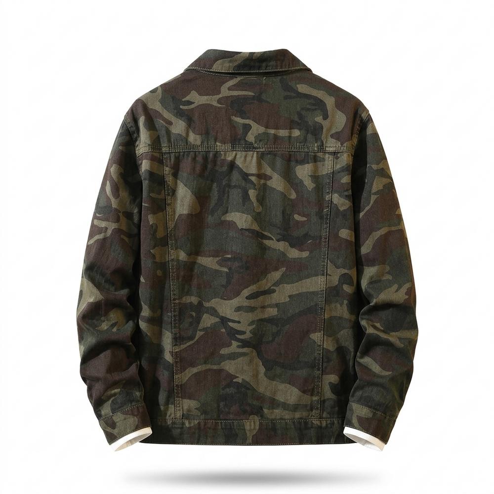 Mens Outlet House - Ralev | Camouflage Button-Front Denim Jacket Men