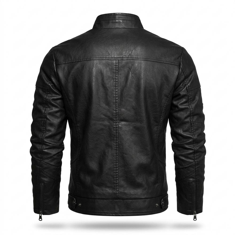 Mens Outlet House - Nolar | Zippered Fitted Leather Jacket Men
