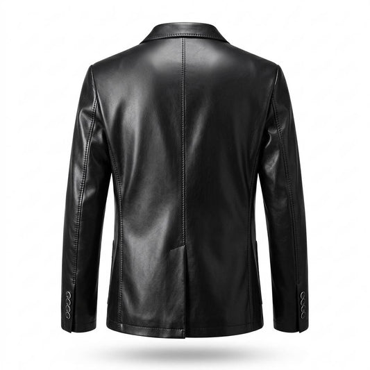 Mens Outlet House - Rinor | Two-Button Notched-Lapel Leather Jacket Men