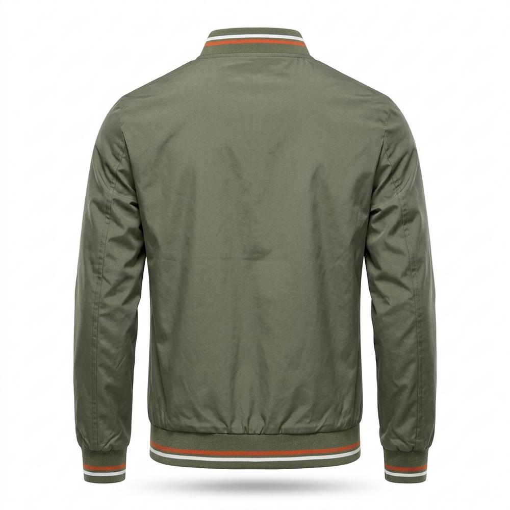 Mens Outlet House - Daron | Zip-Up Striped-Trim Jacket Men