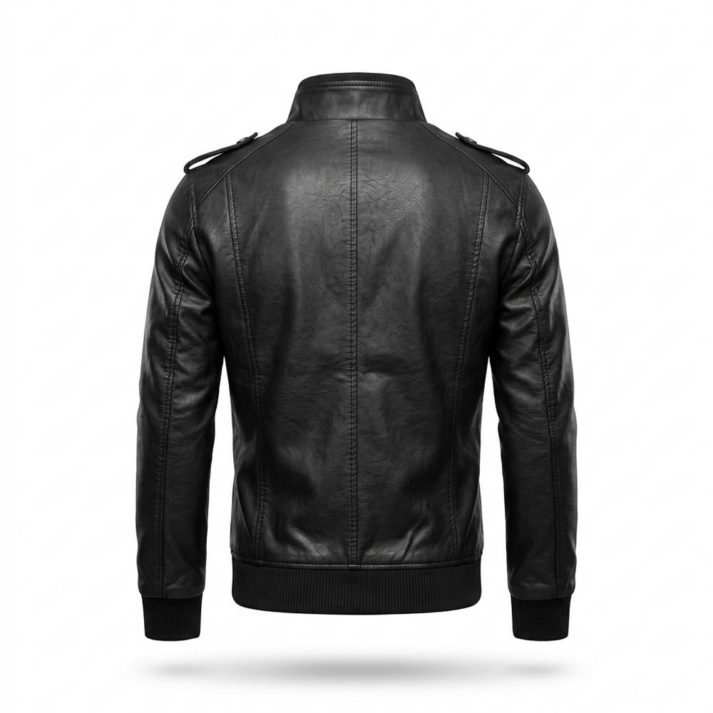 Mens Outlet House - Tanor | Quilted Zip-Up Leather Jacket Men