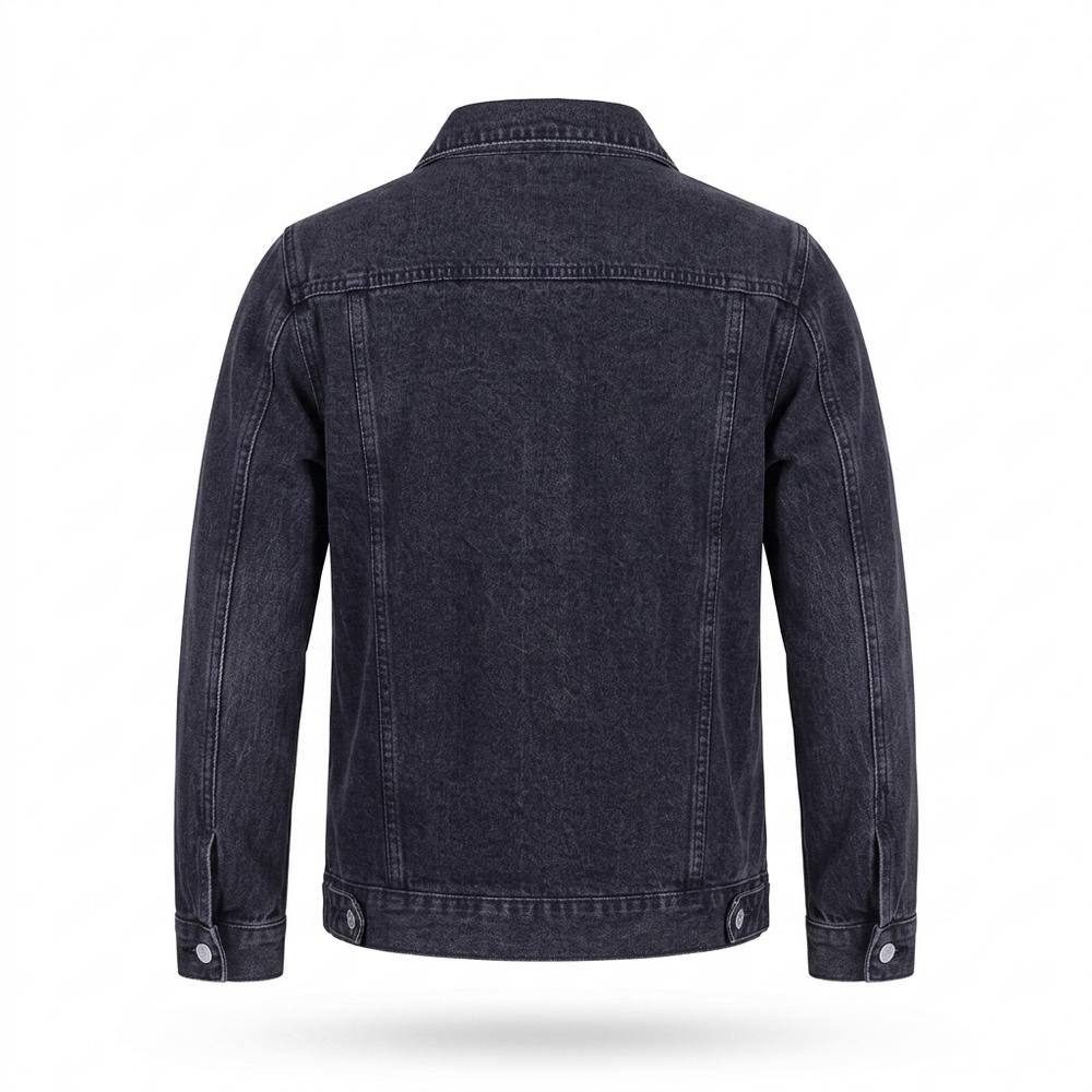 Mens Outlet House - Elral | Button-Front Washed Denim Jacket Men