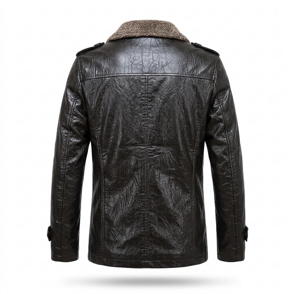 Mens Outlet House - Ramor | Lined Button-Up Leather Jacket Men