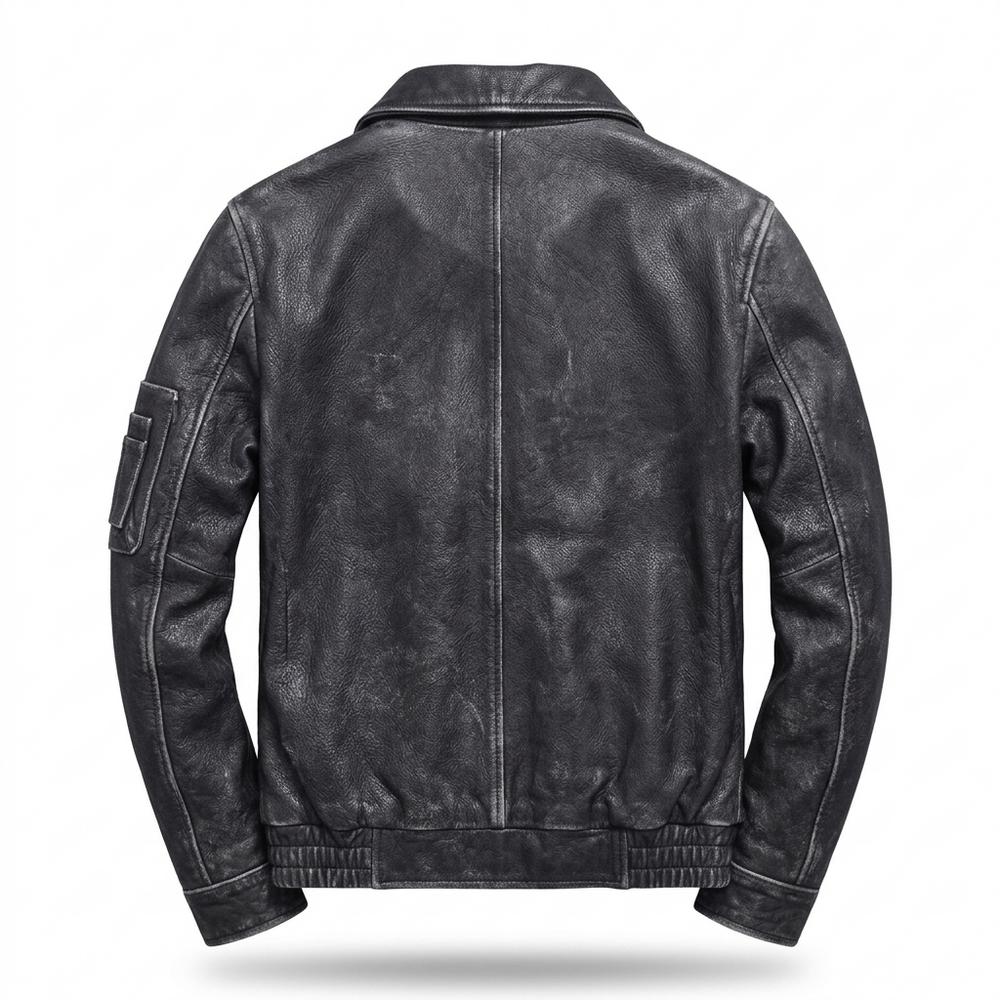 Mens Outlet House - Nemer | Grained Lined Leather Jacket Men