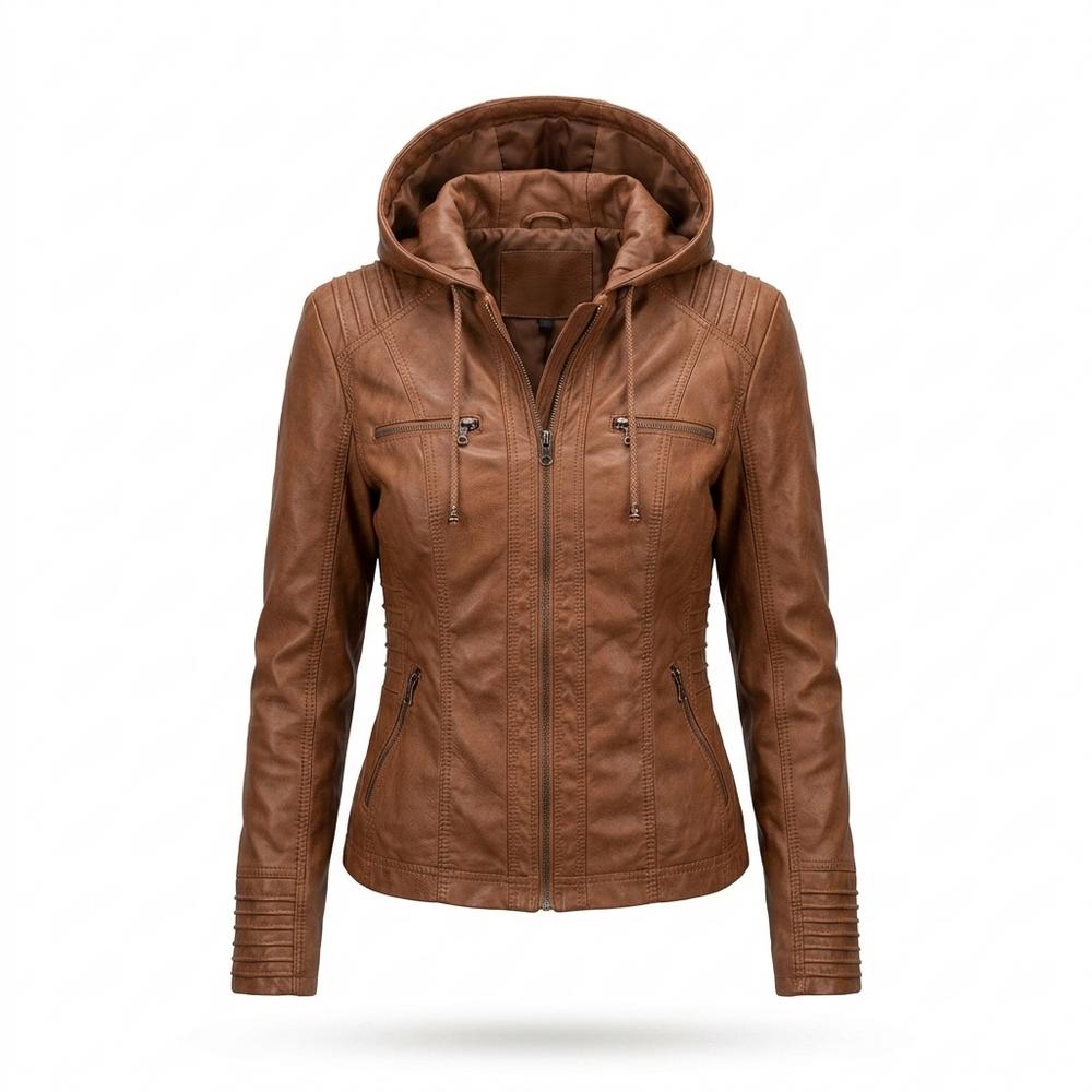 Mens Outlet House - Tidet | Hooded Slim-Fit Leather Jacket Women