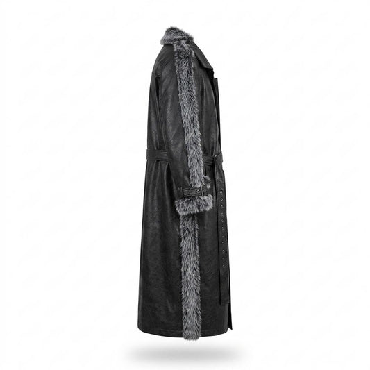 Mens Outlet House - Salar | Fur-Trimmed Belted Coat Men