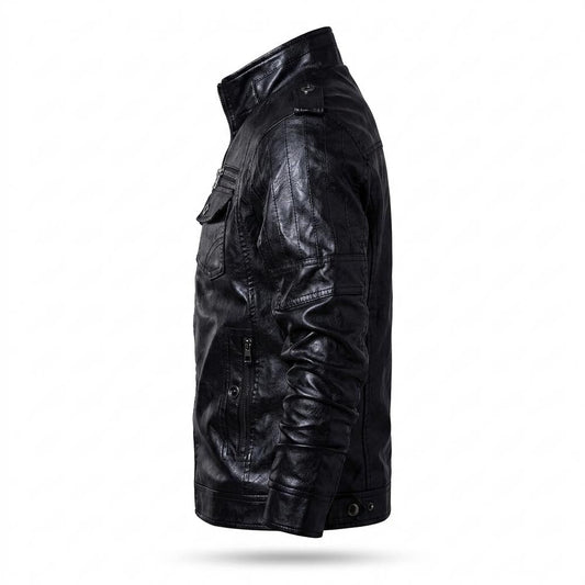 Mens Outlet House - Covin | Lined Zip-Up Leather Jacket Men