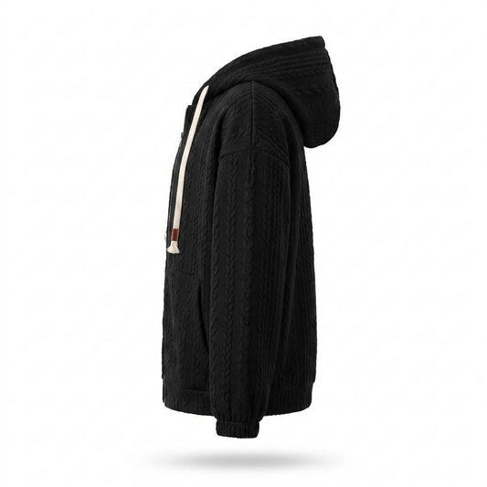 Mens Outlet House - Zasel | Textured Zip-Up Hoodie Unisex