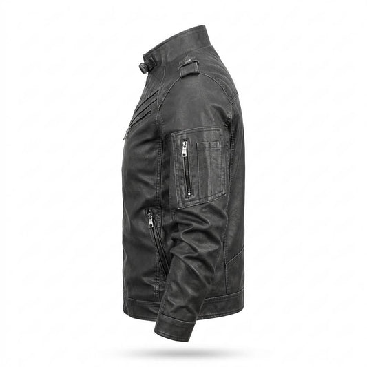Mens Outlet House - Milor | Quilted Fitted Leather Jacket Men