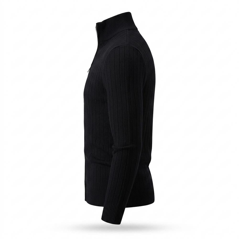 Mens Outlet House - Cobam | Zip-Up Rib-Knit Knit Cardigan Men