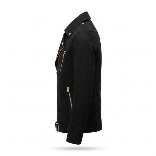 Mens Outlet House - Neken | Asymmetrical Belted Leather Jacket Men