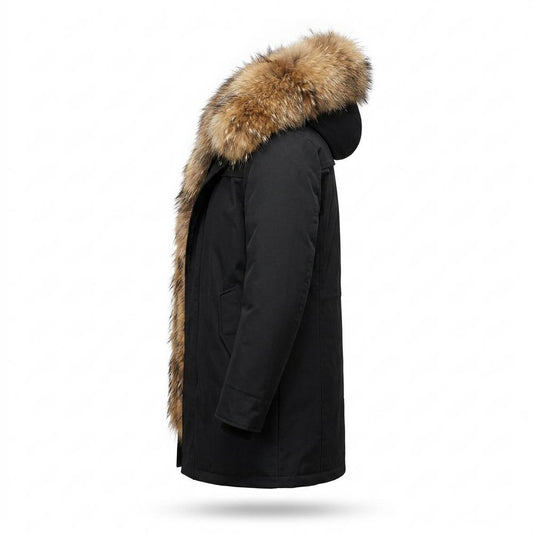 Mens Outlet House - Allor | Fur-Lined Hooded Coat Men