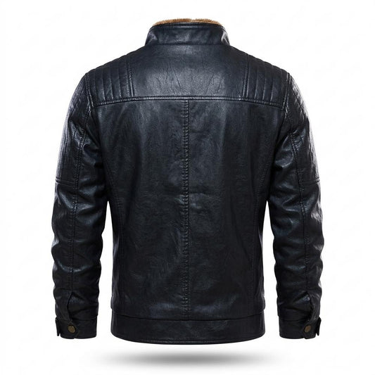 Mens Outlet House - Lasin | Quilted Multi-Pocket Leather Jacket Men