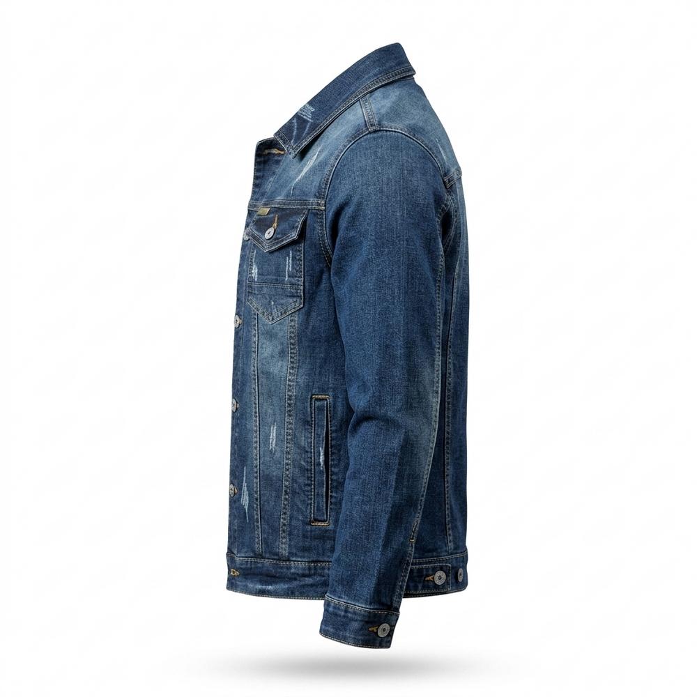 Mens Outlet House - Misan | Washed Buttoned Denim Jacket Men