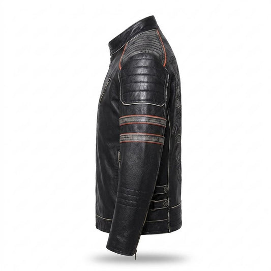 Mens Outlet House - Vikar | Quilted Slim-Fit Leather Jacket Men