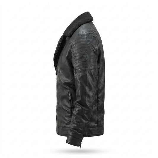 Mens Outlet House - Zedar | Lined Zip-Up Leather Jacket Men