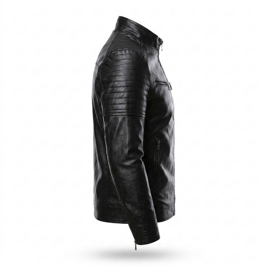 Mens Outlet House - Arlar | Quilted Fitted Leather Jacket Men