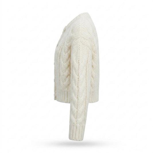 Mens Outlet House - Selom | Cable-Knit Cropped Knit Cardigan Women