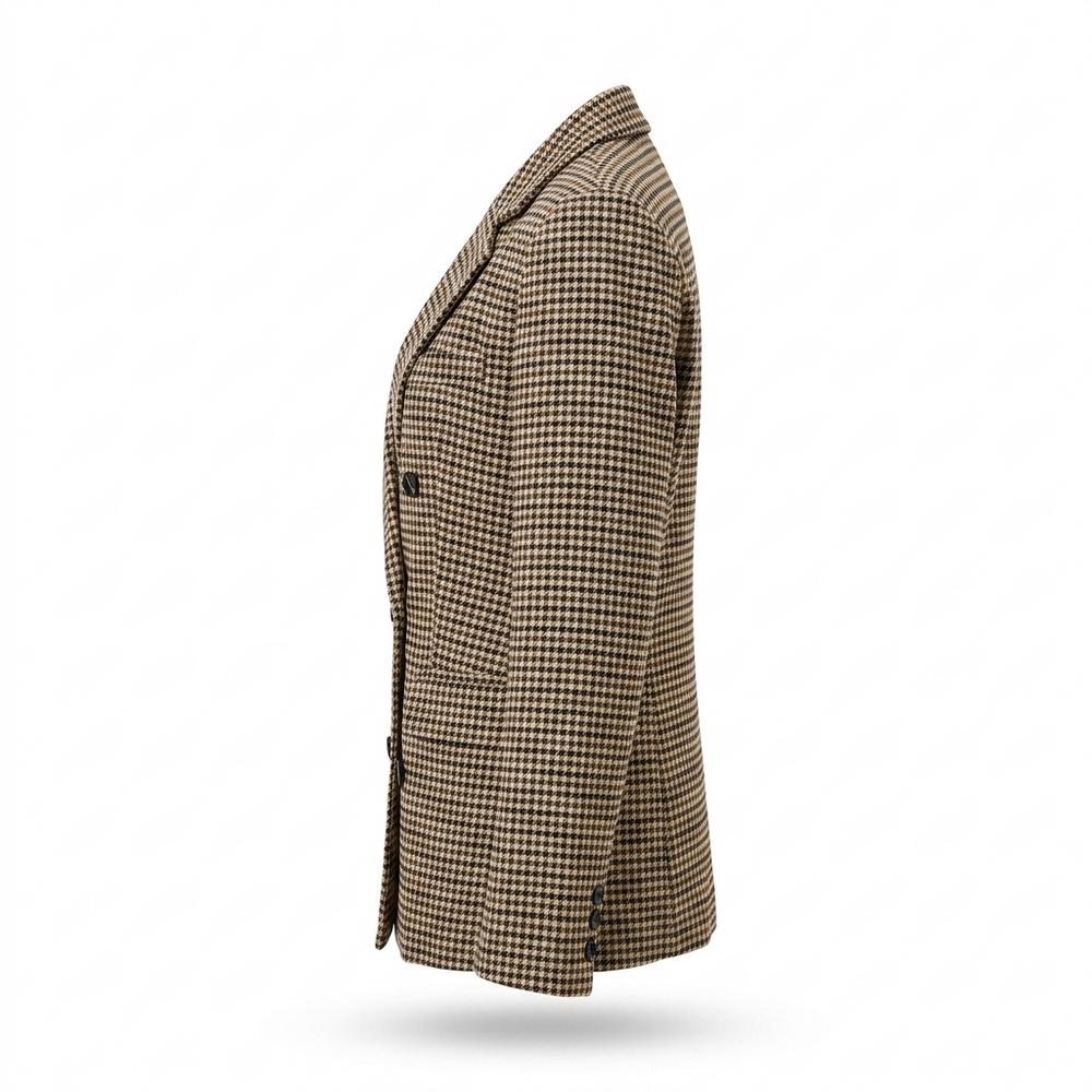 Mens Outlet House - Nezur | Houndstooth Double-Breasted Blazer Women
