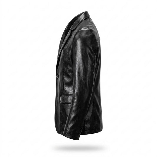 Mens Outlet House - Zalen | Faux Leather Single-Breasted Blazer Men