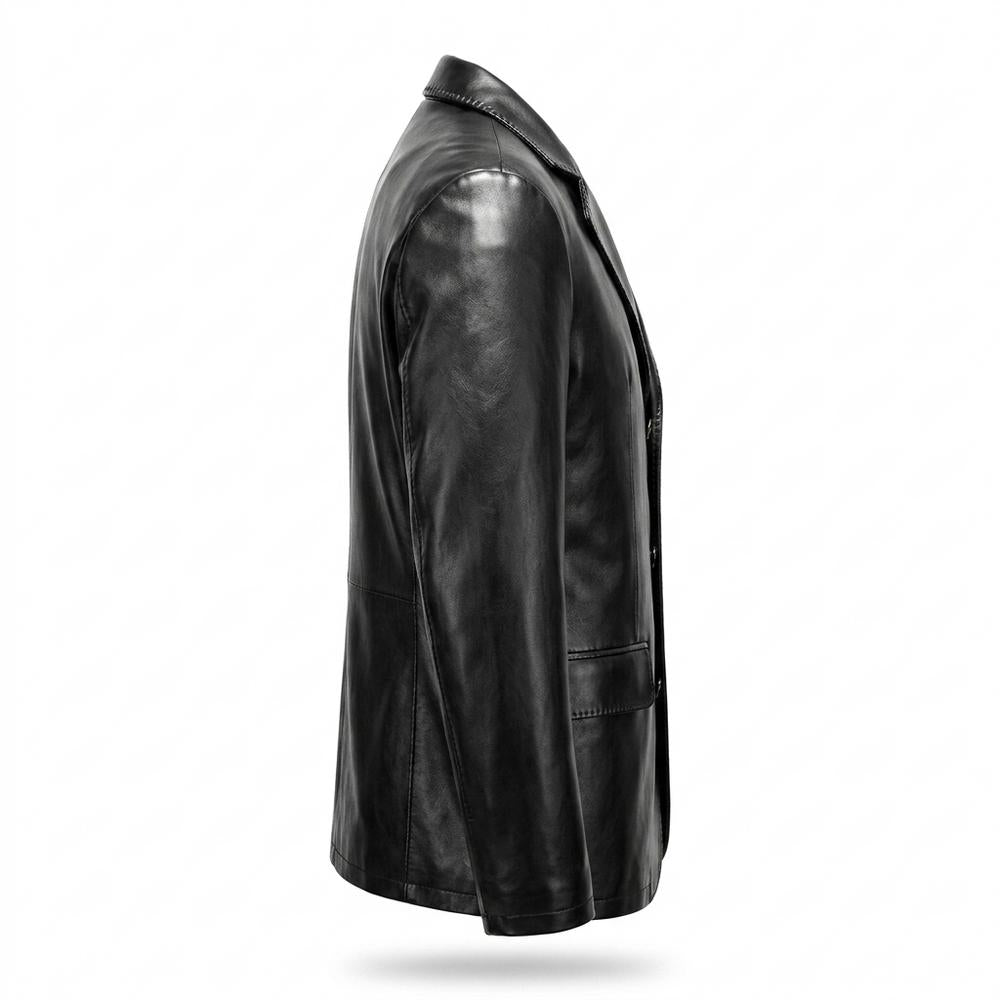 Mens Outlet House - Ritor | Faux-Leather Blazer-Style Leather Jacket Men