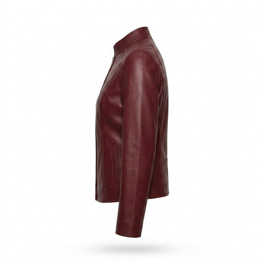 Mens Outlet House - Cizol | Fitted Stand-Collar Leather Jacket Women