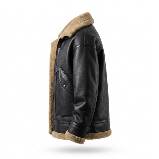 Mens Outlet House - Lymon | Fleece-Lined Faux-Leather Jacket Men