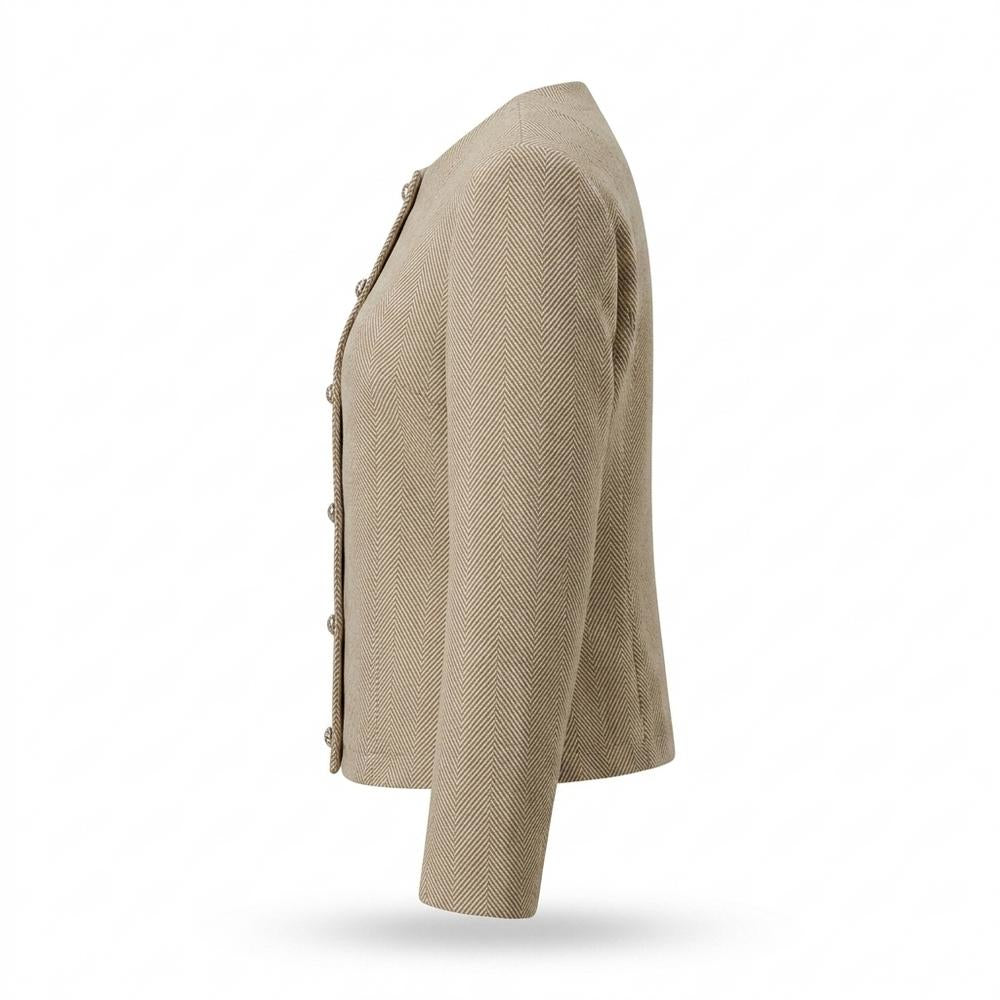Mens Outlet House - Coram | Collarless Herringbone Jacket Women