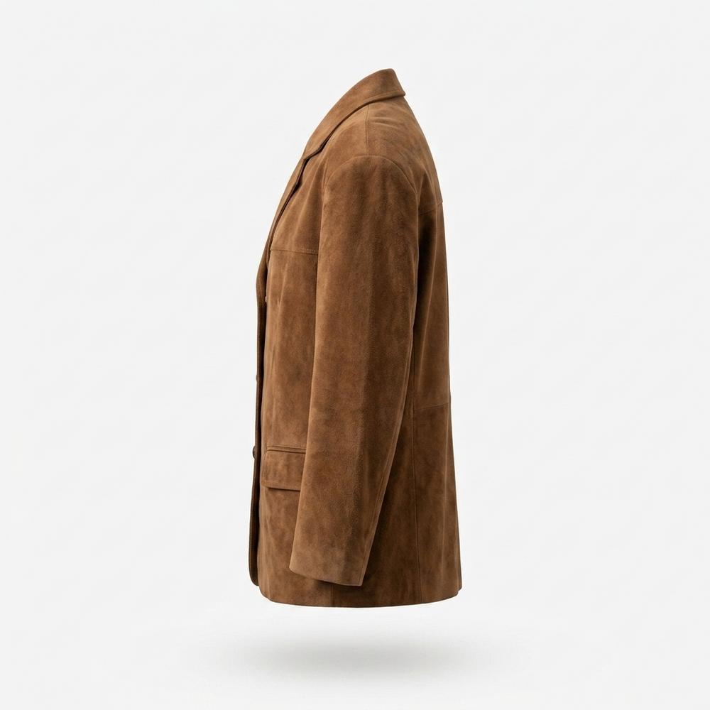 Mens Outlet House - Risan | Suede-Texture Button-Up Jacket Men