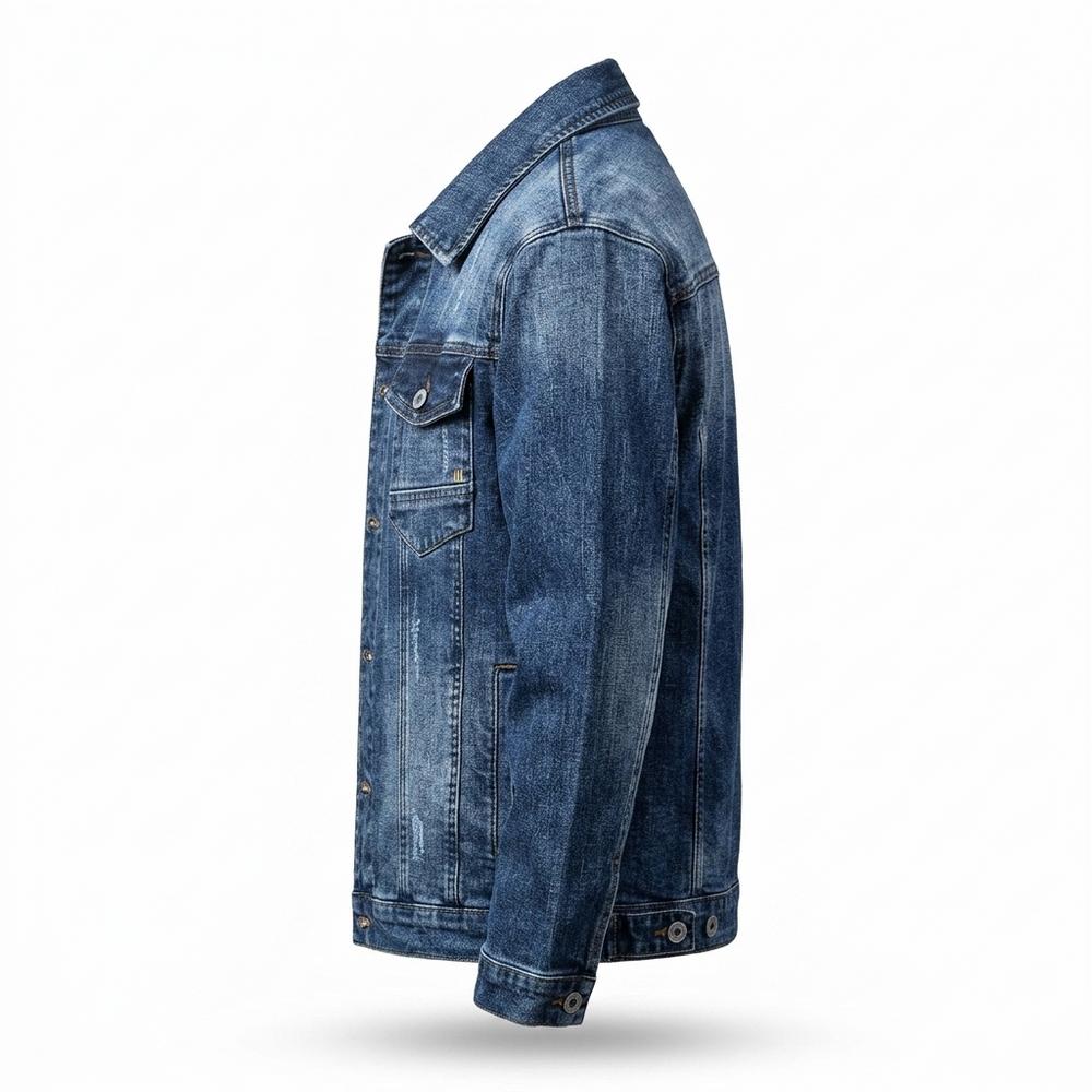 Mens Outlet House - Lehal | Washed Button-Front Denim Jacket Men