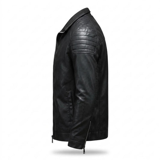 Mens Outlet House - Lomar | Quilted Zippered Leather Jacket Men