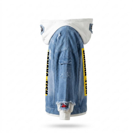 Mens Outlet House - Zavel | Distressed Hooded Denim Jacket Unisex