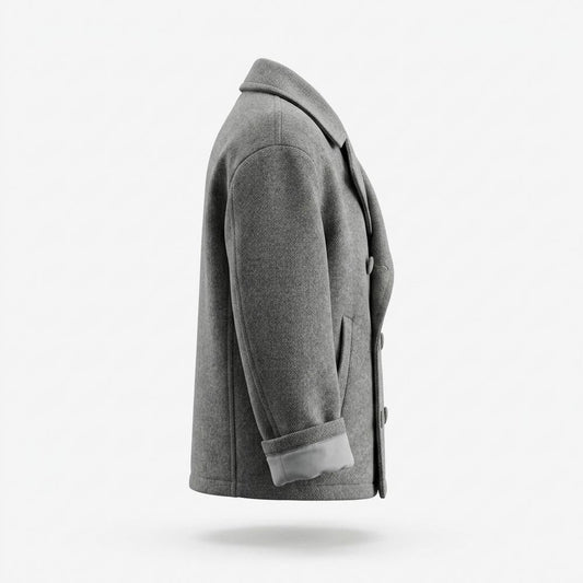 Mens Outlet House - Mevad | Double-Breasted Wool-Look Coat Men