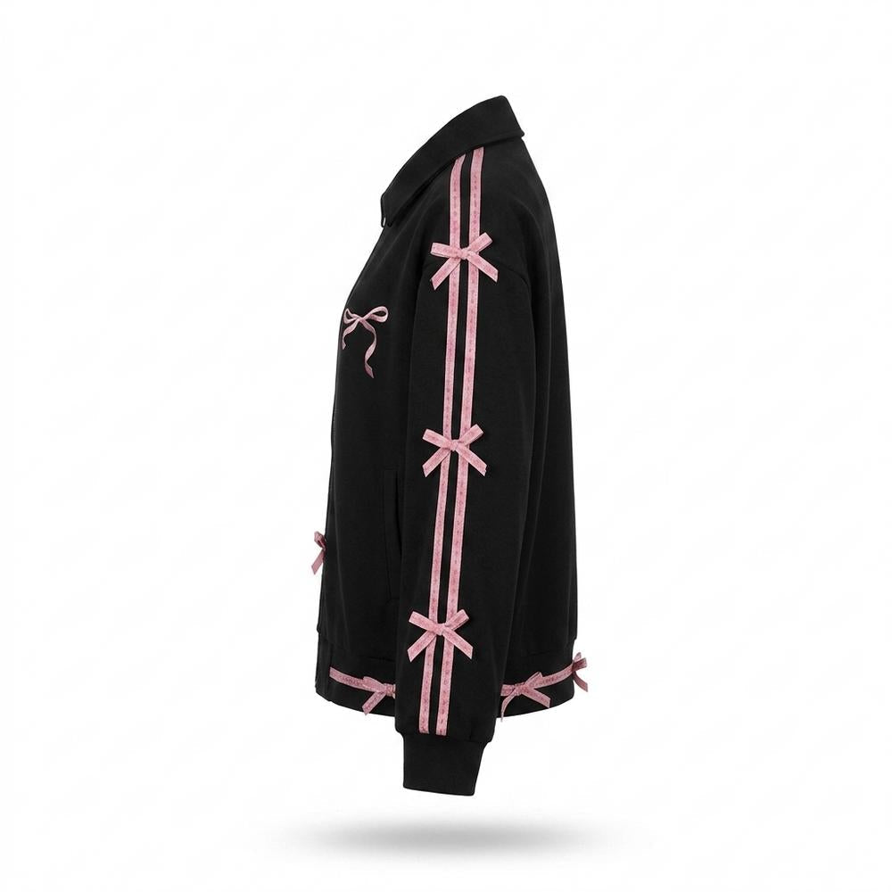 Mens Outlet House - Karal | Zip-Up Bow-Accented Jacket Women