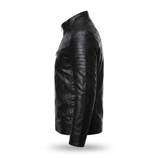 Mens Outlet House - Alram | Quilted Zip-Up Leather Jacket Men