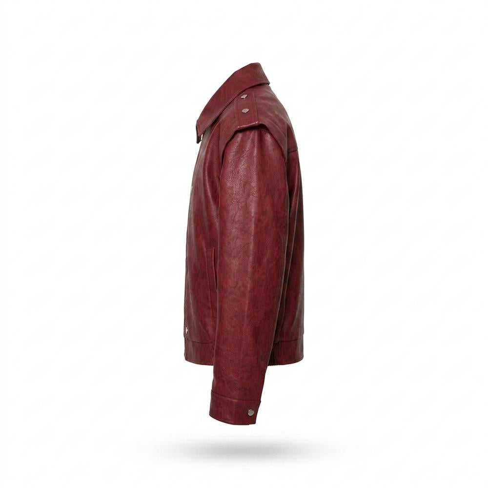 Mens Outlet House - Rinav | Zip-Up Loose-Fit Leather Jacket Men