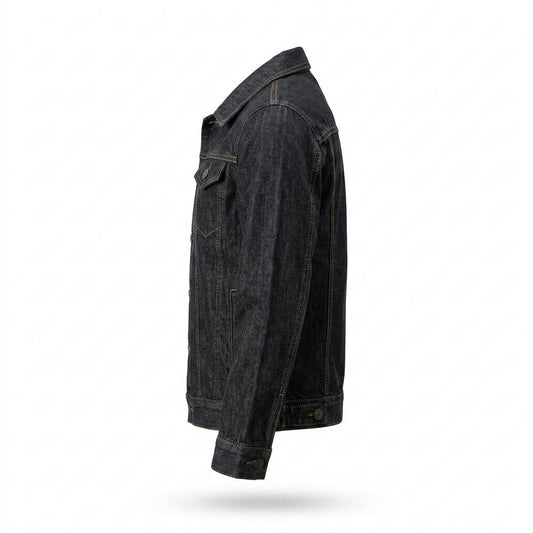 Mens Outlet House - Masil | Dark-Wash Button-Front Denim Jacket Men
