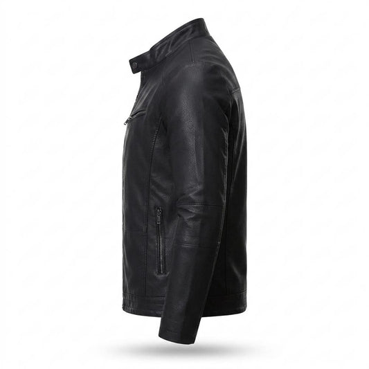 Mens Outlet House - Tamar | Lined Stand-Collar Leather Jacket Men