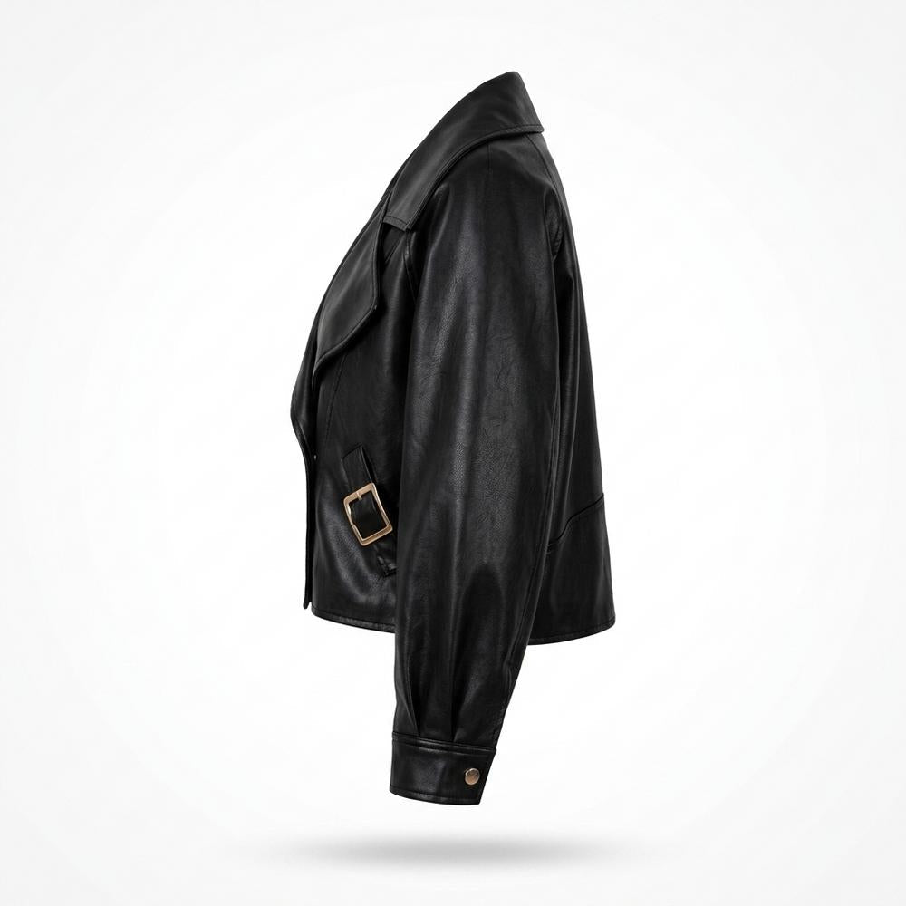 Mens Outlet House - Vibar | Cropped Relaxed-Fit Leather Jacket Women